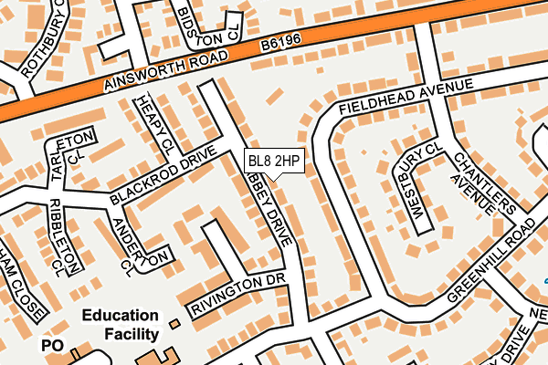 BL8 2HP map - OS OpenMap – Local (Ordnance Survey)