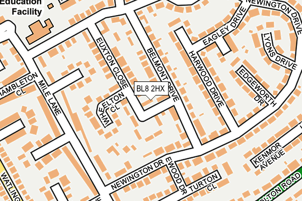 BL8 2HX map - OS OpenMap – Local (Ordnance Survey)