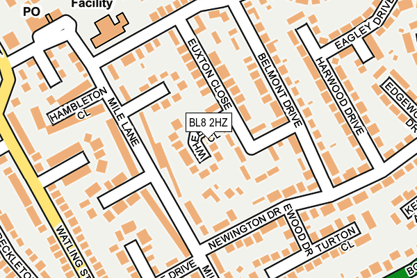 BL8 2HZ map - OS OpenMap – Local (Ordnance Survey)