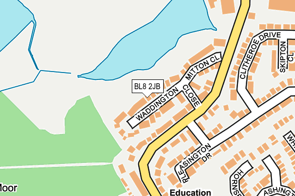 BL8 2JB map - OS OpenMap – Local (Ordnance Survey)