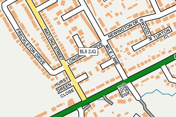 BL8 2JQ map - OS OpenMap – Local (Ordnance Survey)