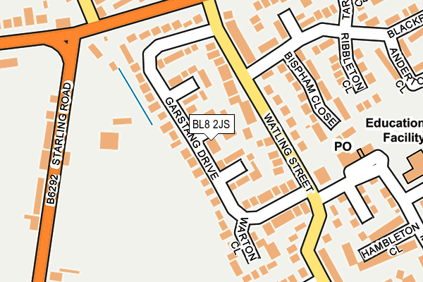 BL8 2JS map - OS OpenMap – Local (Ordnance Survey)