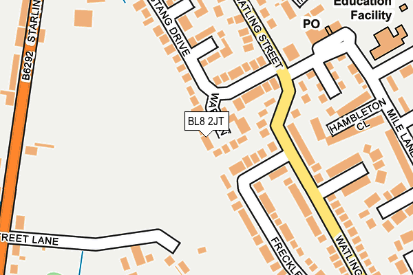 BL8 2JT map - OS OpenMap – Local (Ordnance Survey)