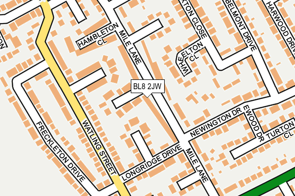 BL8 2JW map - OS OpenMap – Local (Ordnance Survey)