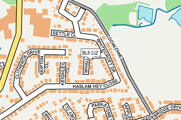 BL8 2JZ map - OS OpenMap – Local (Ordnance Survey)