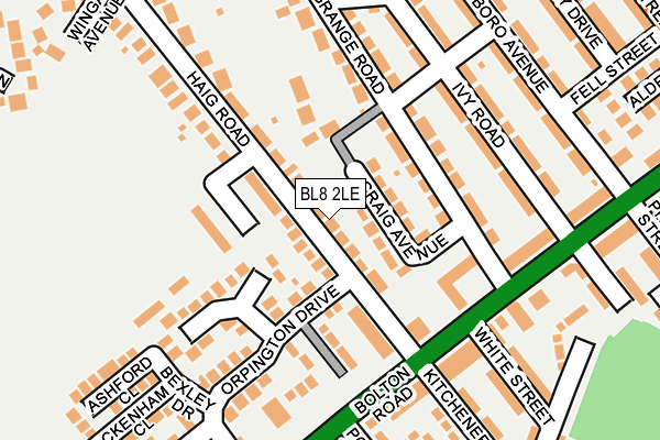 BL8 2LE map - OS OpenMap – Local (Ordnance Survey)