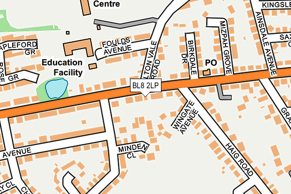BL8 2LP map - OS OpenMap – Local (Ordnance Survey)