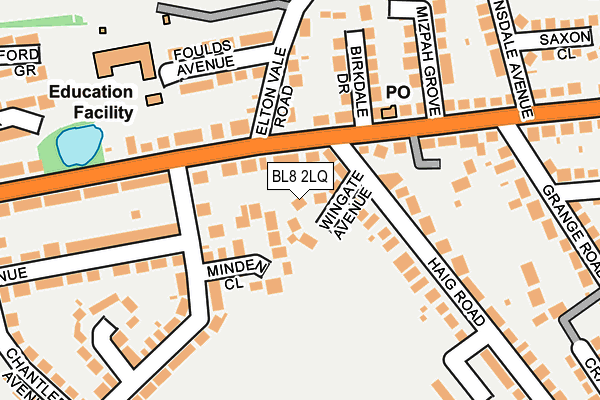 BL8 2LQ map - OS OpenMap – Local (Ordnance Survey)