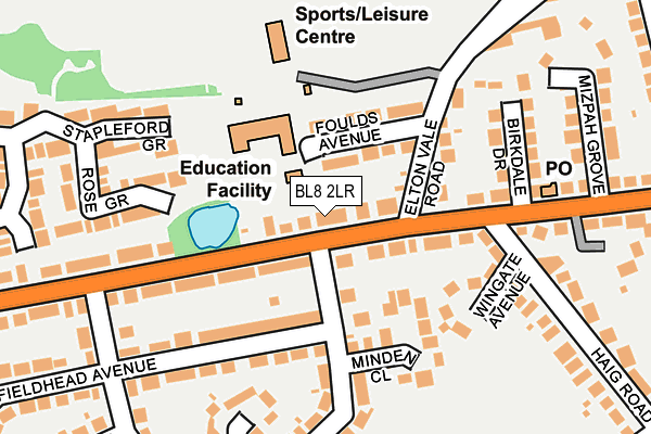 BL8 2LR map - OS OpenMap – Local (Ordnance Survey)