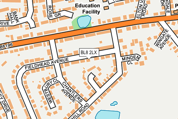 BL8 2LX map - OS OpenMap – Local (Ordnance Survey)