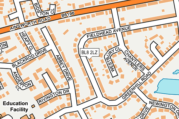 BL8 2LZ map - OS OpenMap – Local (Ordnance Survey)