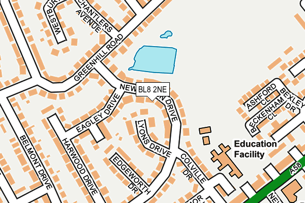 BL8 2NE map - OS OpenMap – Local (Ordnance Survey)