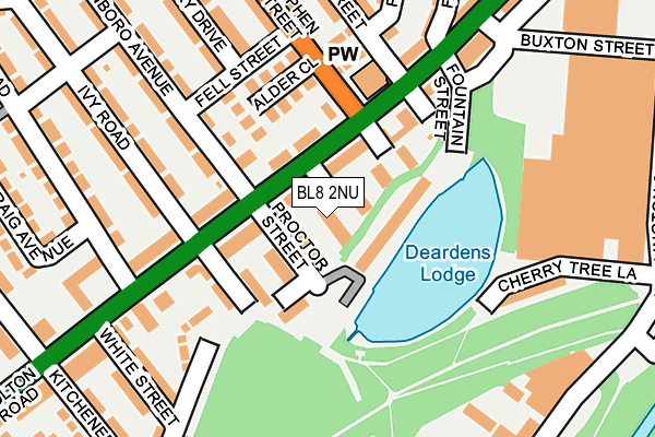 BL8 2NU map - OS OpenMap – Local (Ordnance Survey)