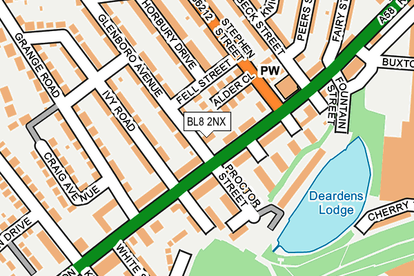 BL8 2NX map - OS OpenMap – Local (Ordnance Survey)