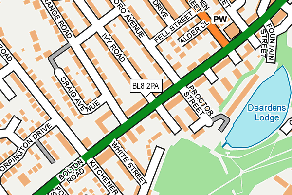 BL8 2PA map - OS OpenMap – Local (Ordnance Survey)