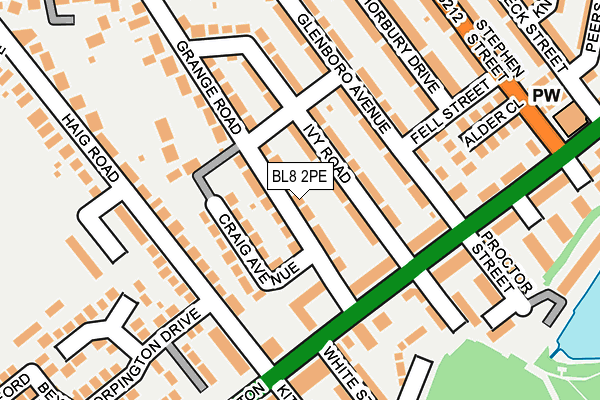 BL8 2PE map - OS OpenMap – Local (Ordnance Survey)