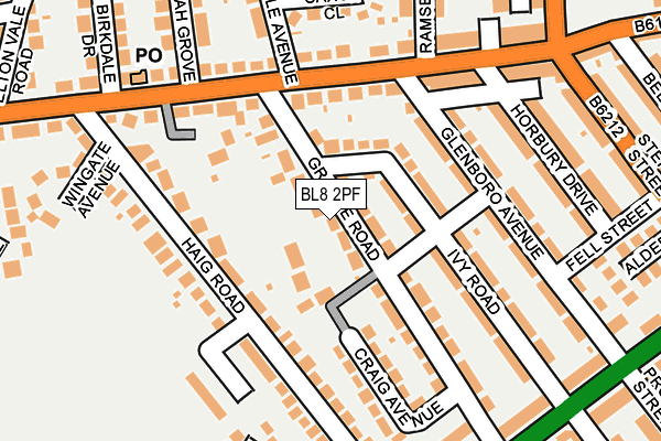 BL8 2PF map - OS OpenMap – Local (Ordnance Survey)