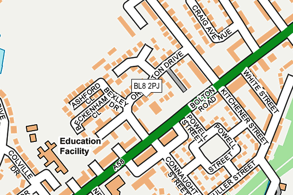 BL8 2PJ map - OS OpenMap – Local (Ordnance Survey)