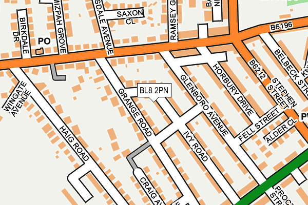 BL8 2PN map - OS OpenMap – Local (Ordnance Survey)