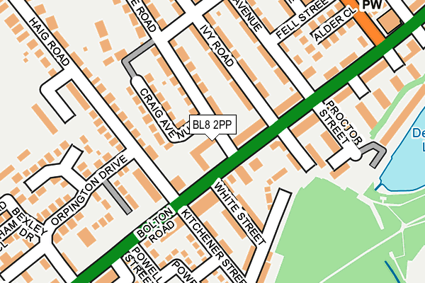 BL8 2PP map - OS OpenMap – Local (Ordnance Survey)