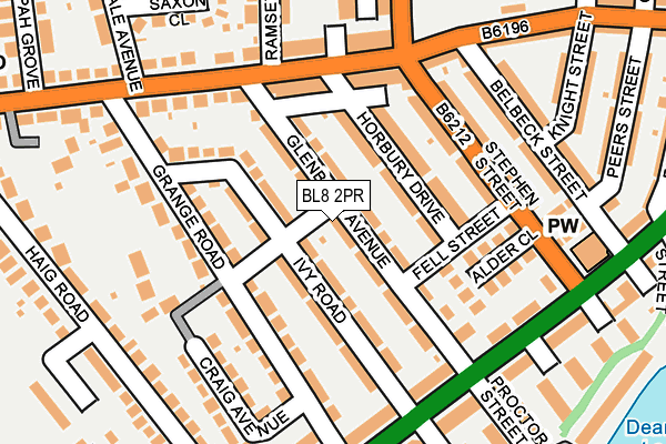 BL8 2PR map - OS OpenMap – Local (Ordnance Survey)