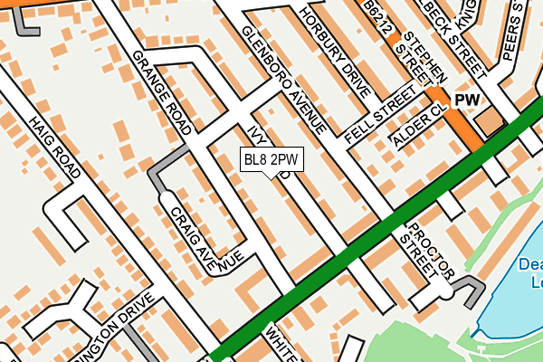 BL8 2PW map - OS OpenMap – Local (Ordnance Survey)