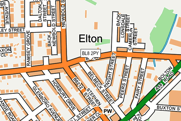 BL8 2PY map - OS OpenMap – Local (Ordnance Survey)