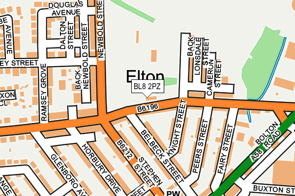 BL8 2PZ map - OS OpenMap – Local (Ordnance Survey)
