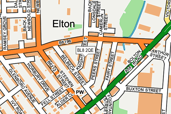 BL8 2QE map - OS OpenMap – Local (Ordnance Survey)