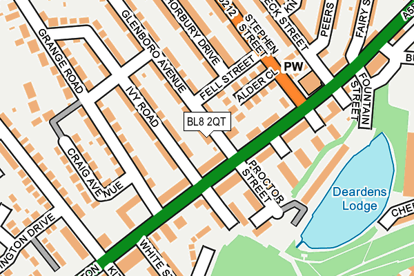 BL8 2QT map - OS OpenMap – Local (Ordnance Survey)