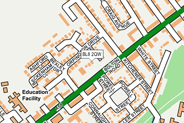 BL8 2QW map - OS OpenMap – Local (Ordnance Survey)