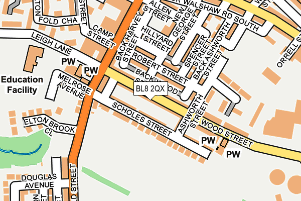 BL8 2QX map - OS OpenMap – Local (Ordnance Survey)
