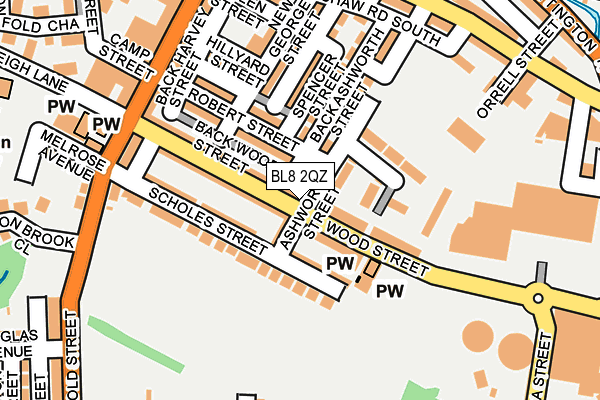 BL8 2QZ map - OS OpenMap – Local (Ordnance Survey)