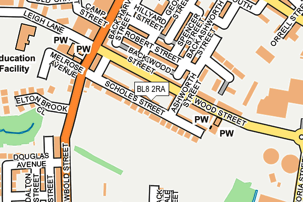 BL8 2RA map - OS OpenMap – Local (Ordnance Survey)