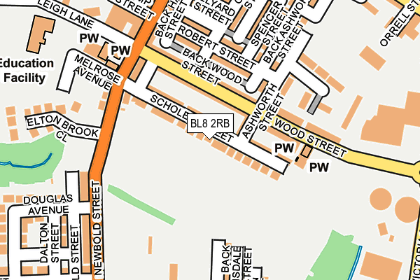 BL8 2RB map - OS OpenMap – Local (Ordnance Survey)