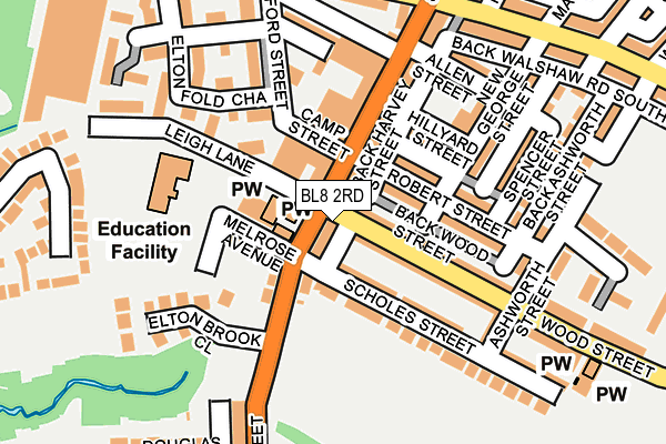 BL8 2RD map - OS OpenMap – Local (Ordnance Survey)