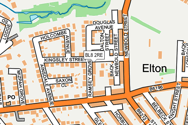 BL8 2RE map - OS OpenMap – Local (Ordnance Survey)