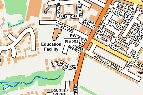 BL8 2RJ map - OS OpenMap – Local (Ordnance Survey)