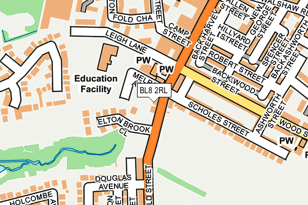 BL8 2RL map - OS OpenMap – Local (Ordnance Survey)