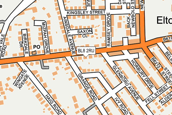 BL8 2RU map - OS OpenMap – Local (Ordnance Survey)