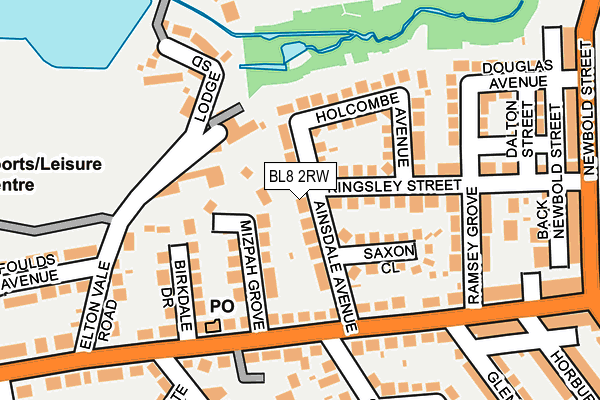 BL8 2RW map - OS OpenMap – Local (Ordnance Survey)