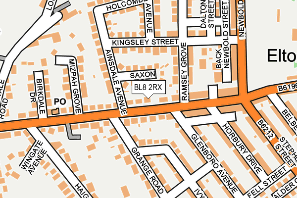 BL8 2RX map - OS OpenMap – Local (Ordnance Survey)