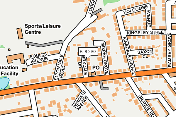 BL8 2SG map - OS OpenMap – Local (Ordnance Survey)