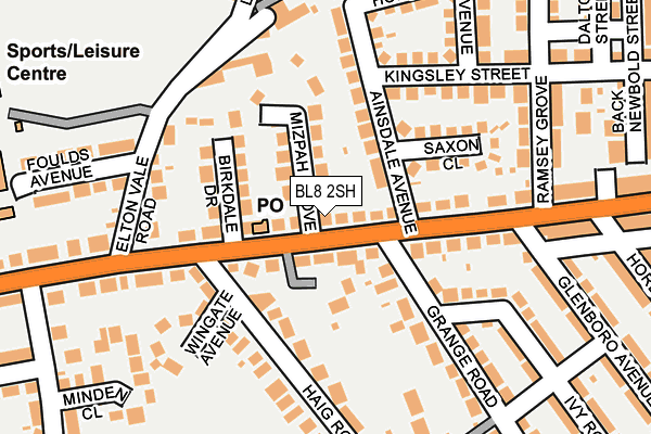 BL8 2SH map - OS OpenMap – Local (Ordnance Survey)