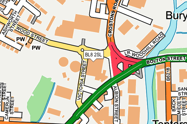 BL8 2SL map - OS OpenMap – Local (Ordnance Survey)