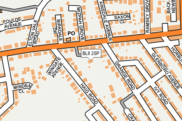 BL8 2SP map - OS OpenMap – Local (Ordnance Survey)