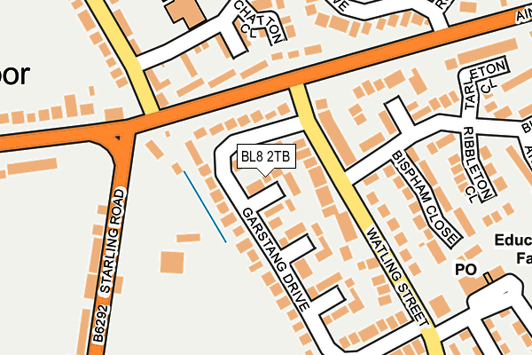 BL8 2TB map - OS OpenMap – Local (Ordnance Survey)