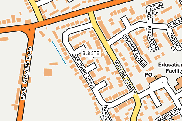 BL8 2TE map - OS OpenMap – Local (Ordnance Survey)