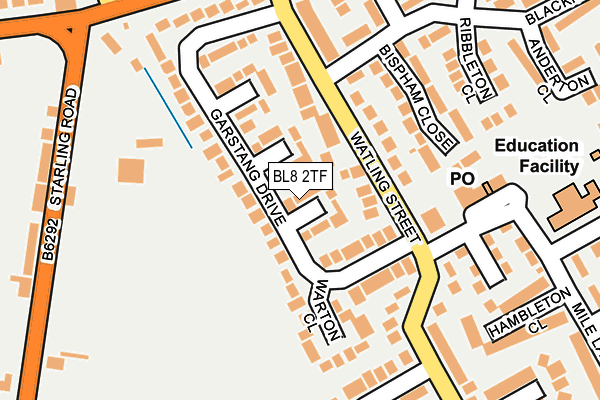 BL8 2TF map - OS OpenMap – Local (Ordnance Survey)