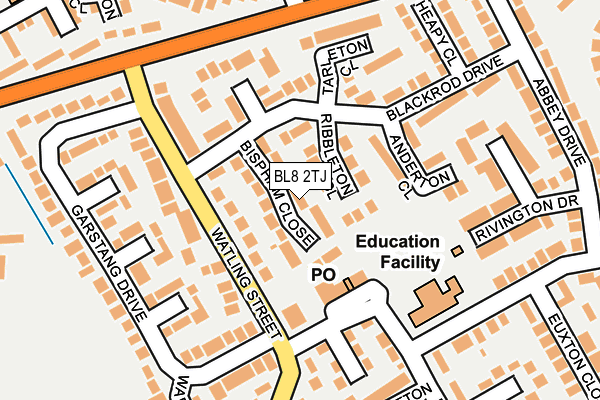 BL8 2TJ map - OS OpenMap – Local (Ordnance Survey)